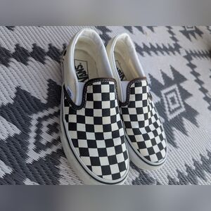 Vans checkered slip ons